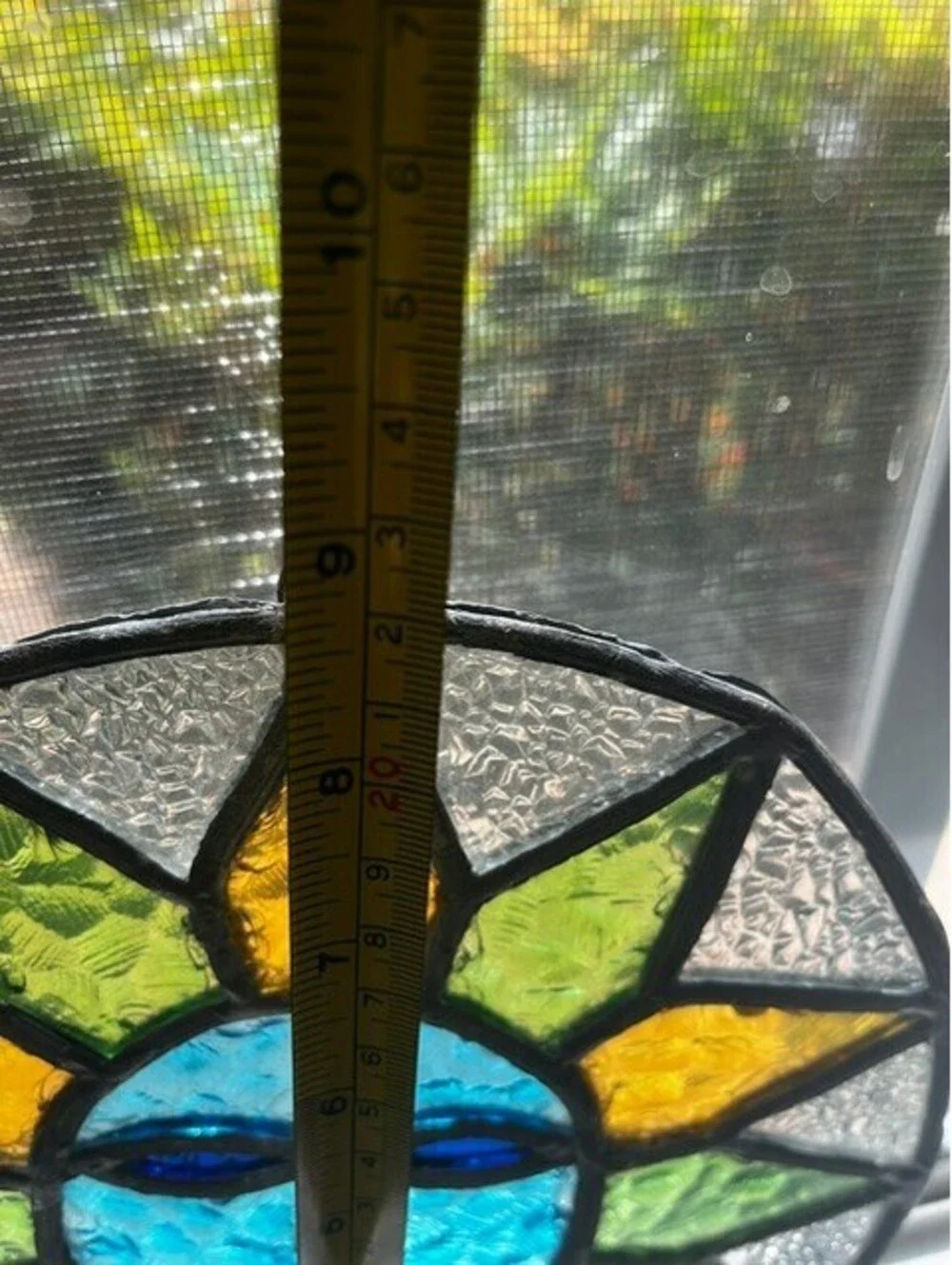 Handmade Stained Glass Sun Face Suncatcher Window Decor
